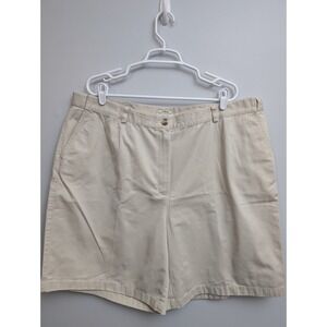 L3 L.L. Bean Original Fit Khaki Shorts Womens Plus  Size 22W Reg Beige 9in